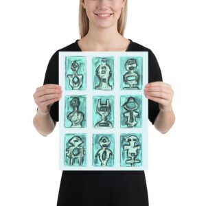 Alien Teal Panel Poster